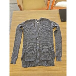 Gilly Hicks Gray Knit Cardigan Sweater‎ Button Front Long Sleeve XS